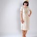 Clearance - sale - Vintage 1960s Wiggle Dress - 60s Wiggle Dress - Ivory Linen