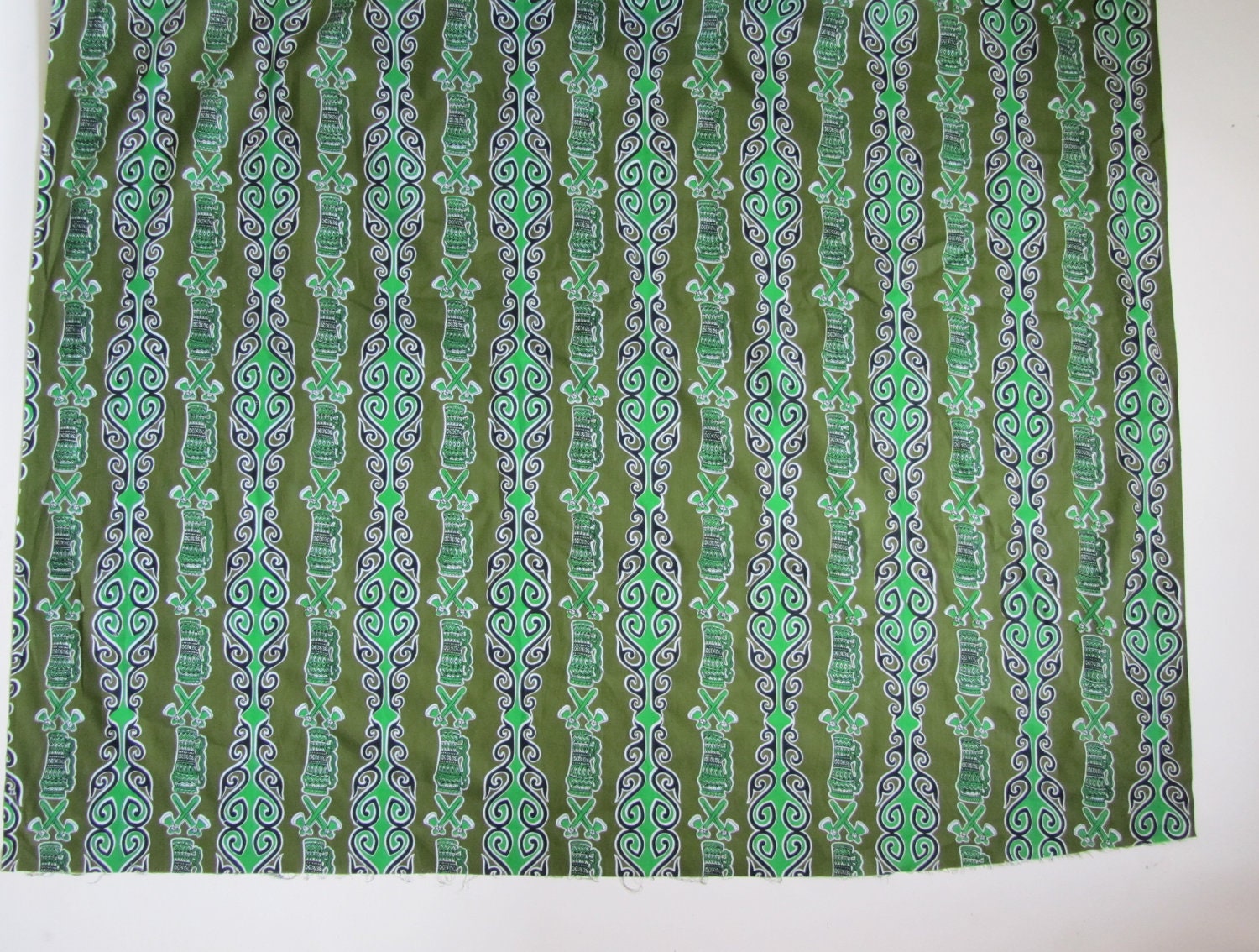 1950s Dress Fabric Vintage Tiki Dress Novelty Fabric