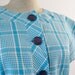 1940s Dress - 1950s Plus Size Dress - Chevron Plaid Day Dress 2X 3X