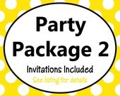 PRINTABLE PARTY PACKAGE by Cutie Patootie Creations Choose any 2 Items, Party Invitations, Thank You Card, Party Decorations, Party Supplies Il_170x135