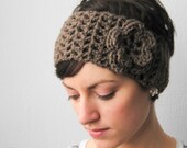 PDF Pattern for Crochet Earwarmer Headwrap and Flower with Permission to Sell What You Make