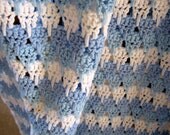 Vintage Beautiful Hand Made Crocheted Afghan Baby or Lap Blanket