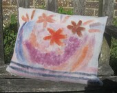 Knitted Cushion - Hand Painted Bowl of Flowers after Duncan Grant