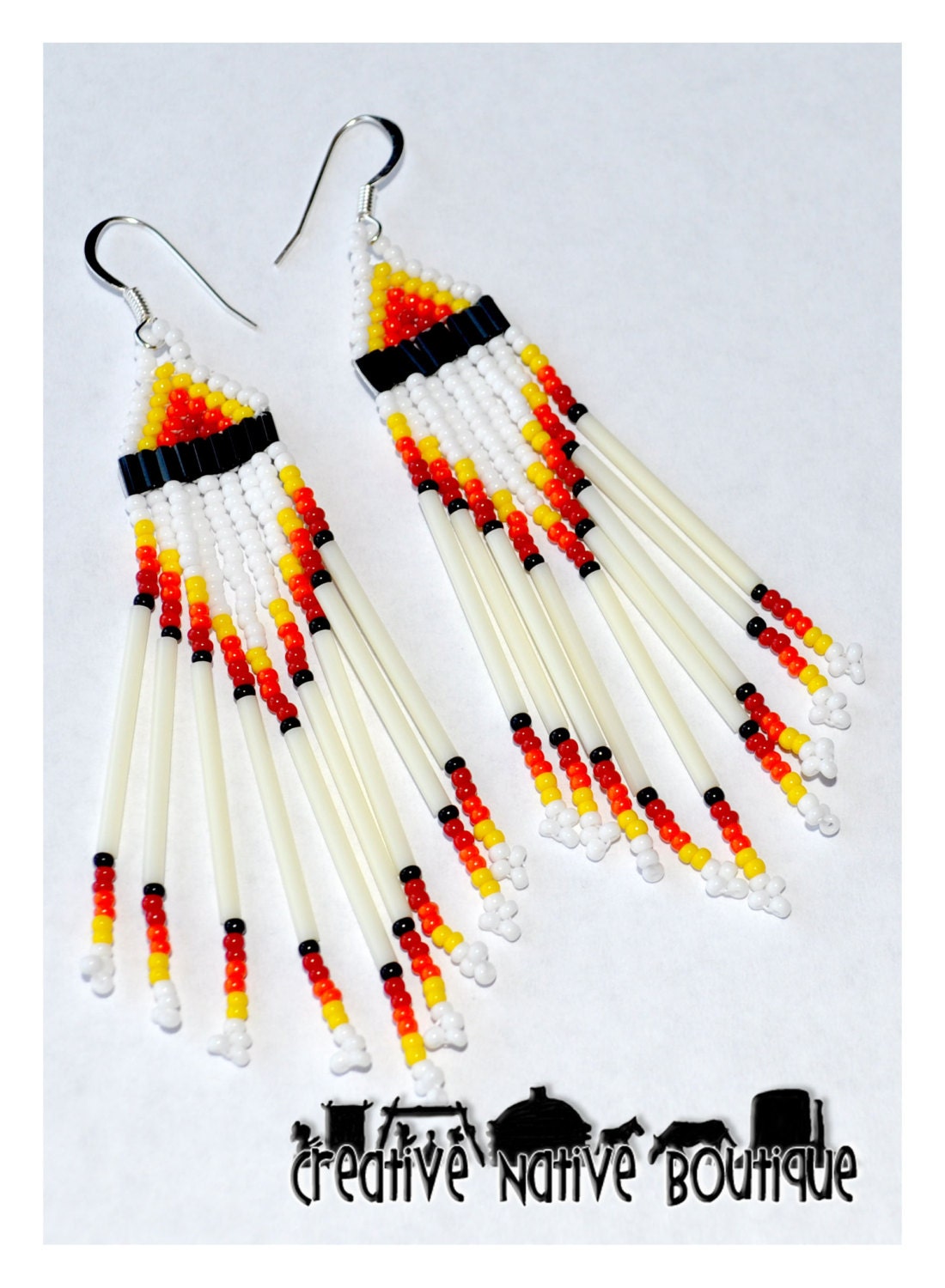 Items Similar To Native American Beaded Pow Wow Earrings On Etsy 9617