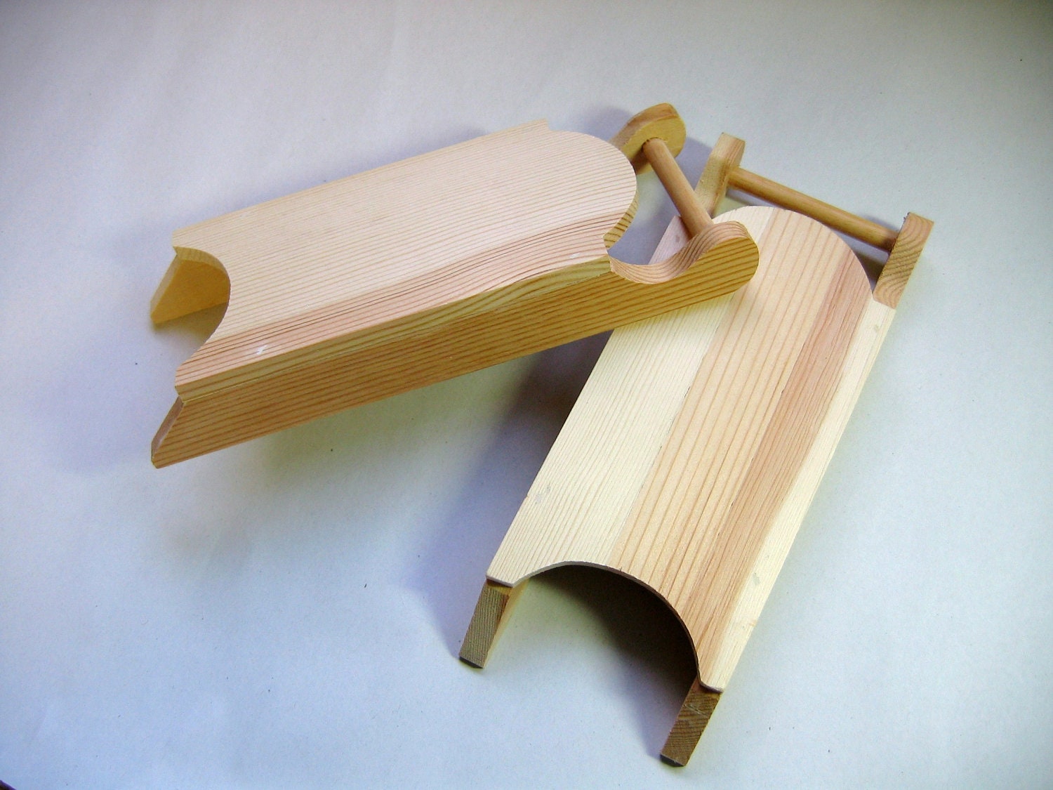 Set of Two, Unfinished Wood, Sled 8 inches Long, Painting Supply, DIY