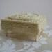 Vintage Faux Ivory Trinket Jewelry Box Cameo Man Woman