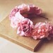 pink large rose crown headband