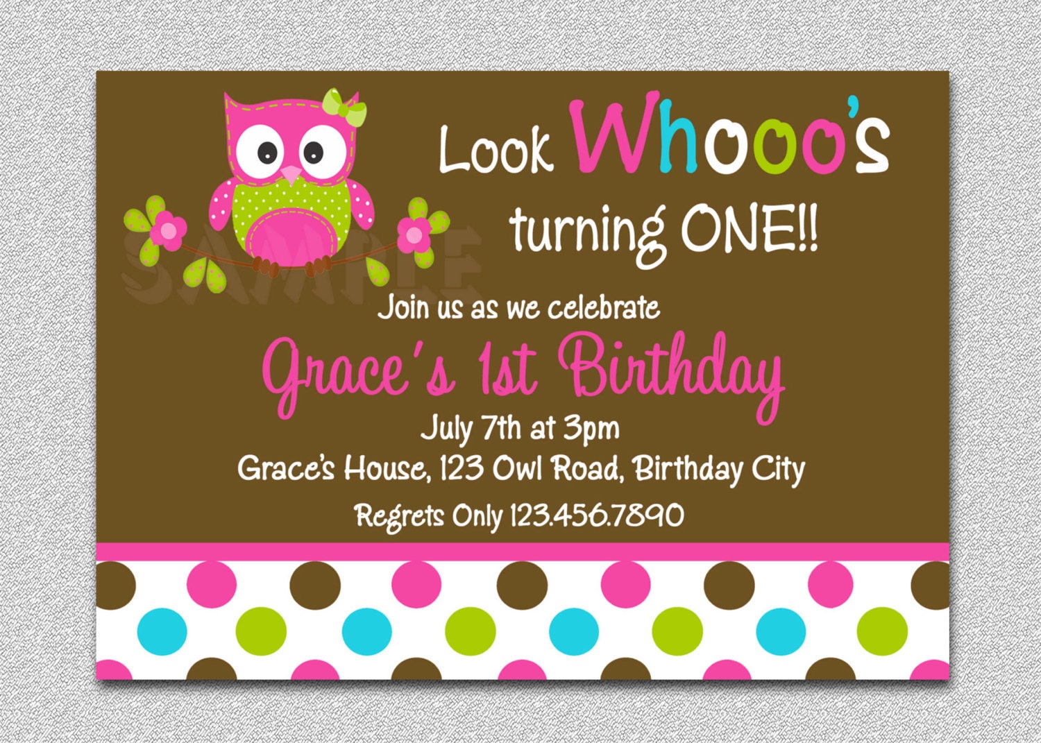 1st Birthday Party Invitation Owl Birthday Invitation Boys or Girls Il_570xn