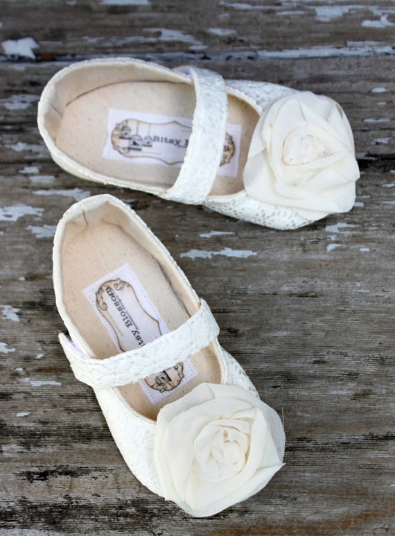 Toddler/Big Girl Shoes Soft Soled Shoes Wedding Shoes Flower Girl Shoes Cream Shoes Lace Shoes Spring Shoes Summer Shoes- Juliana