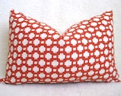 Betwixt Pillow - F. Schumacher - 12x18 inch - Spark - Designer Fabric - Orange Rust Pillow - Embroidered - Decorative Pillow