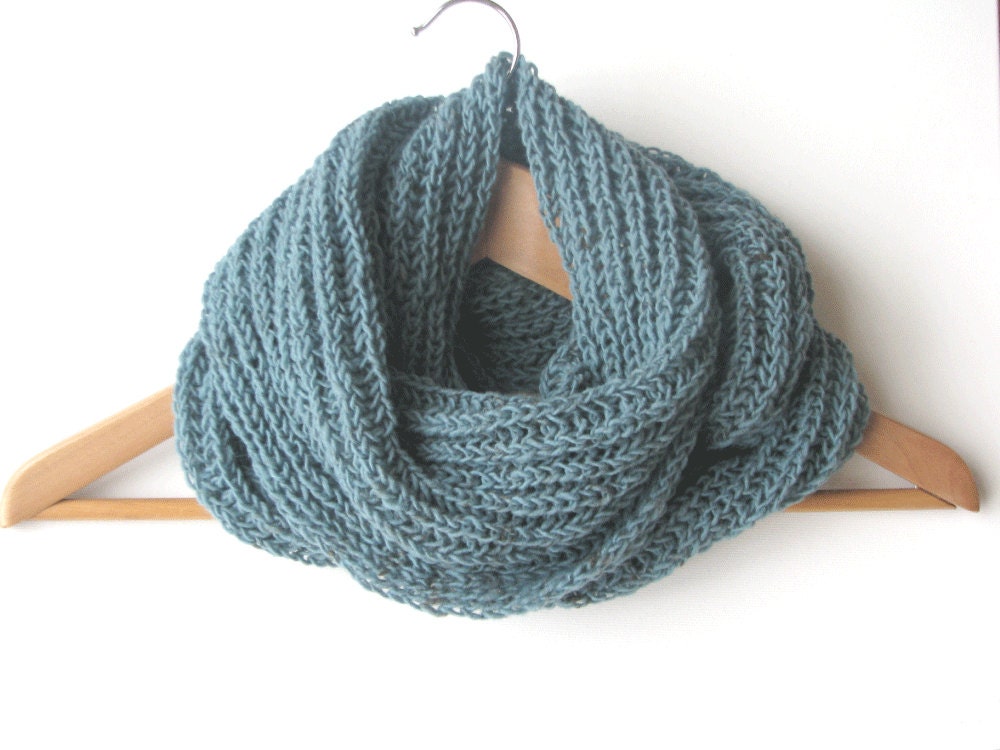 Dusk blue men's scarf - wool scarf - Autumn Winter - tricotaria