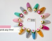 felt flower clippies - pick any five