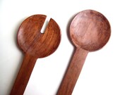 Mid Century modern teak salad servers