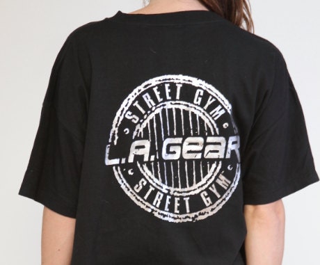 Black La Gear crop top