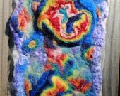 Felted Fiber Art Wall Hanging "Brain Waves"