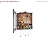ON SALE Wall Hanging Jewelry Holder made from repurposed wood..... Handmade By TangleandFold