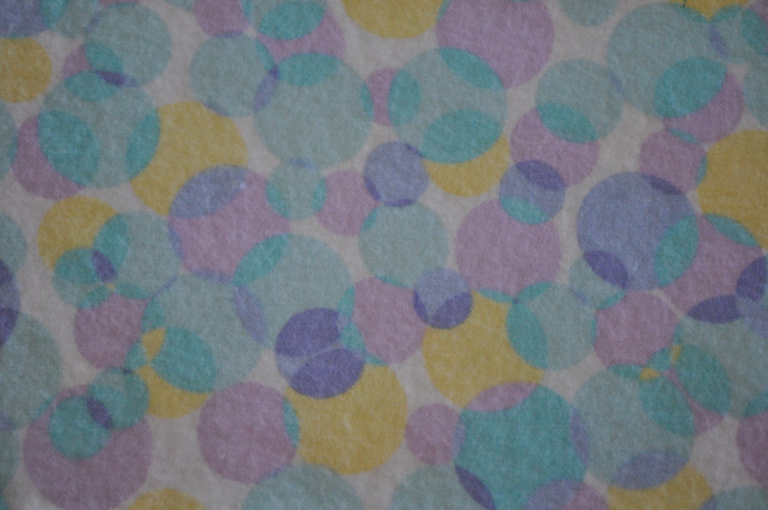 Modern Spring Purple, Aqua Blue, and Yellow Polka Dot Bubble Flannel Fabric for Quilts, Baby Blocks, or Burp Cloths