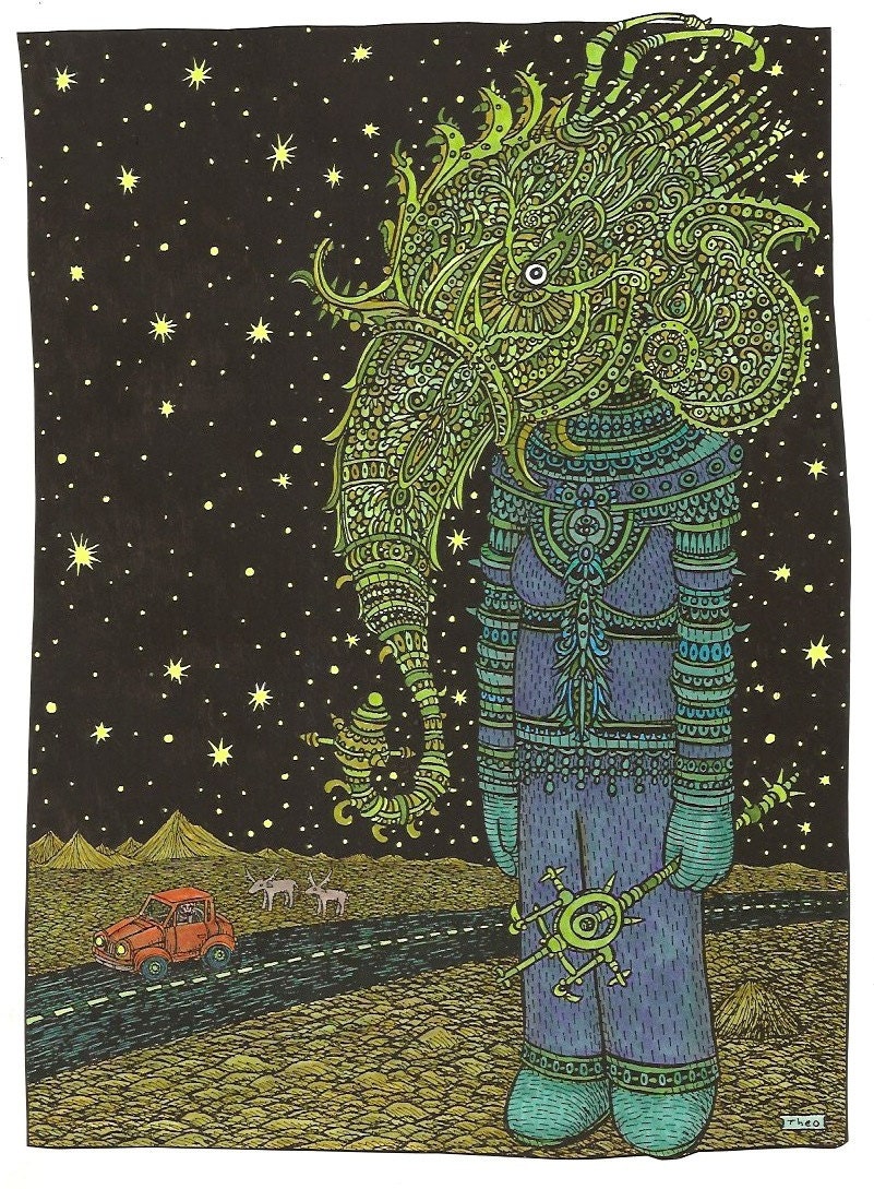 A Cosmic Elephant Woman Sighting ( limited edition print)