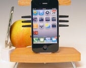 50% off sale ... iPhone iPod docking station. Cherry wood and steel. Mid Century Modern. Art Deco. Mission furniture. FAST SHIPPING. 281
