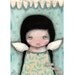SALE - folk art painting Christmas whimsical angel painting original painting Mixed media painting on wood - Dreaming Sweet Dreams