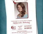 This Gal's Turning 60. Modern Milestone Surprise Birthday Party Invite Perfect with Old School Photo by Tipsy Graphics. Any age, any colors Il_170x135