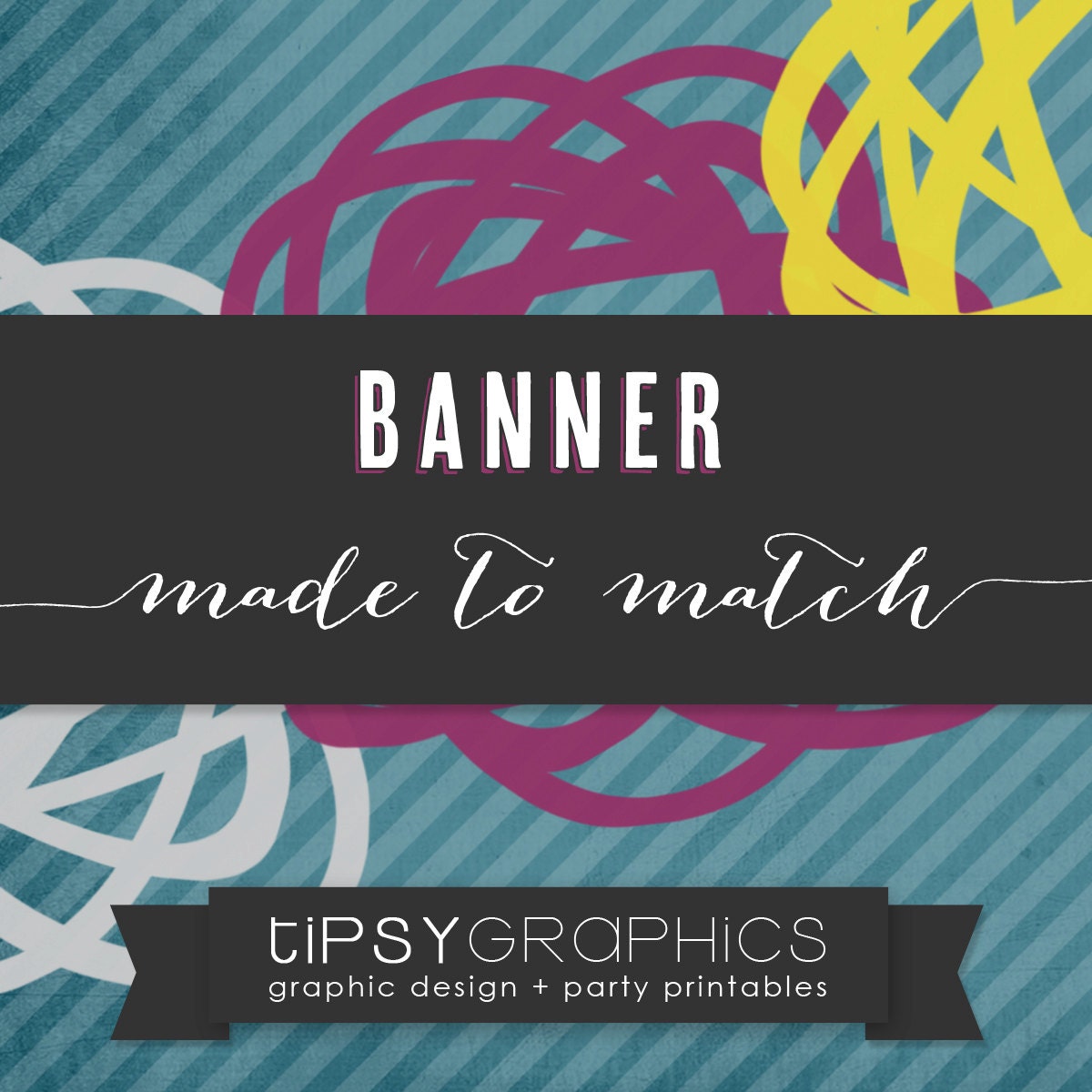Banner. Printable ADD ON. Made to Match any Tipsy Graphics Design Il_570xn