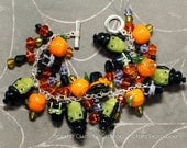 Witchy Halloween Lampwork Charm Bracelet