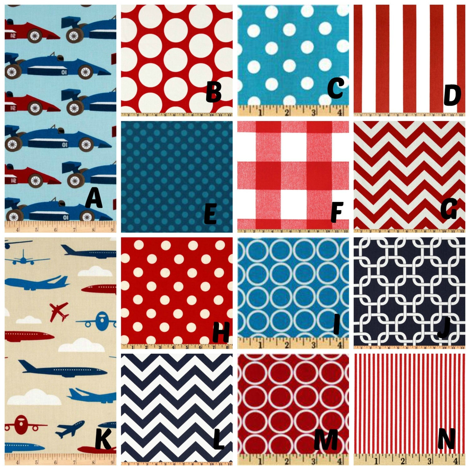 Custom Crib Bedding You Design   Bumper and Bedskirt     Boys Toys red and blue
