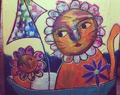 safe and sound original mixed media painting