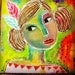 warrior girl original mixed media painting