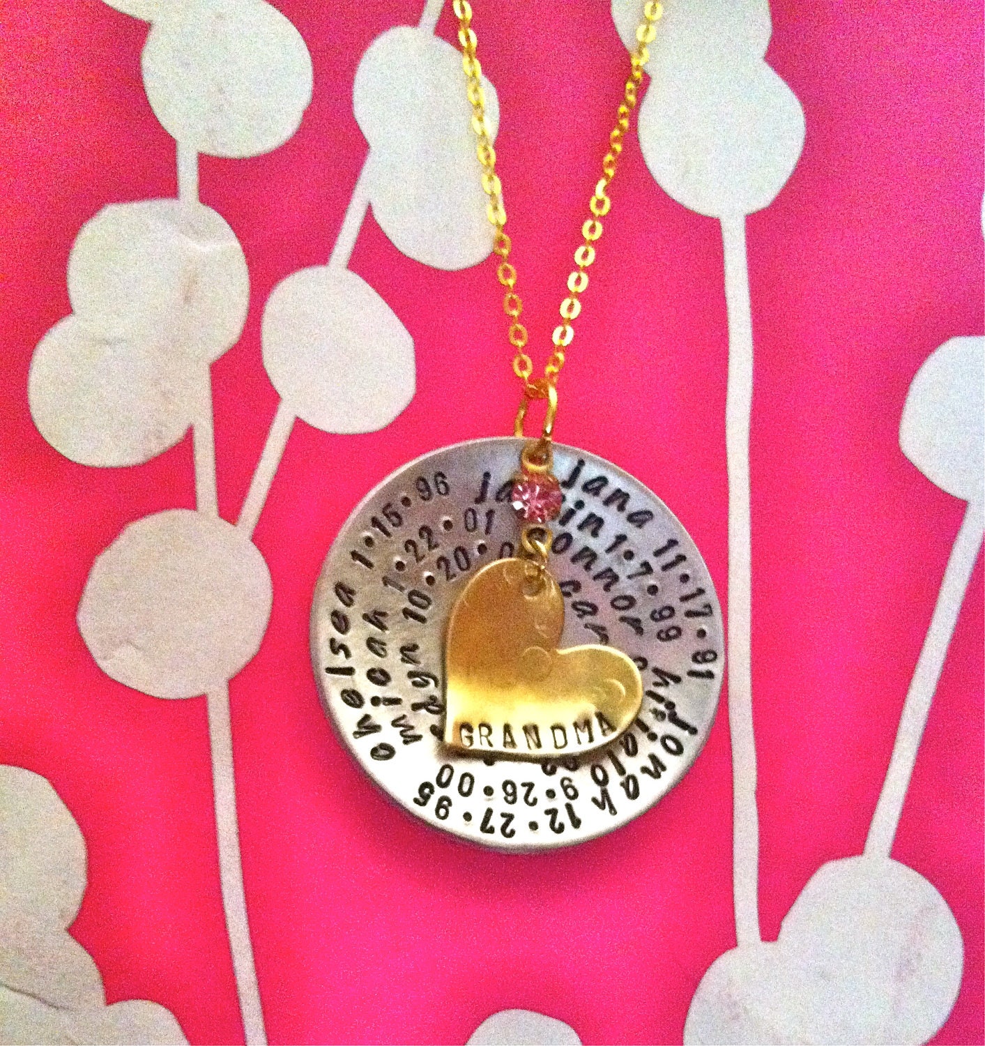 NEW-Blessed Grandma...or Mom..Hand Stamped Necklace