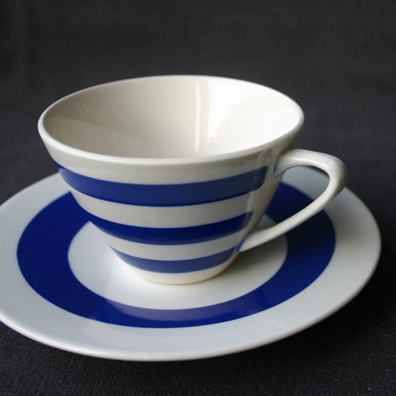 The beautiful blue lined vintage cup
