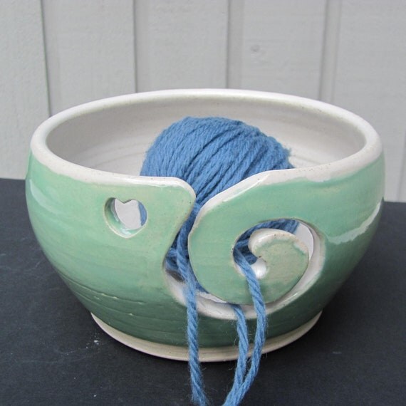 Yarn Bowl Knitting Bowl Handmade Pottery by SharsArtPottery
