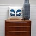 Hand Screen Printed Fox Cushion Cover in French Navy