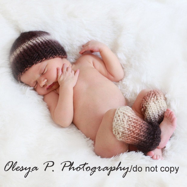 PDF KNITTING PATTERN k-22 - Newborn Classic beanie and leg warmers