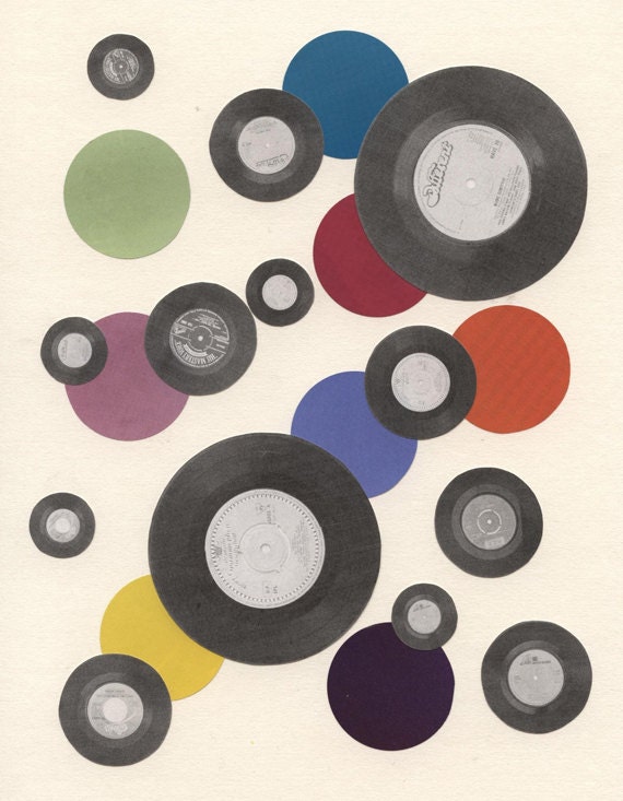 Put Another Record On. Original Collage.