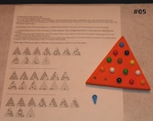 Wood Wooden Puzzle Game Toy 15 Hole Triangle Board 14 Pegs Solitaire Jump Leap Frog Peg Kids Adults Party Favor with Cheat Sheet