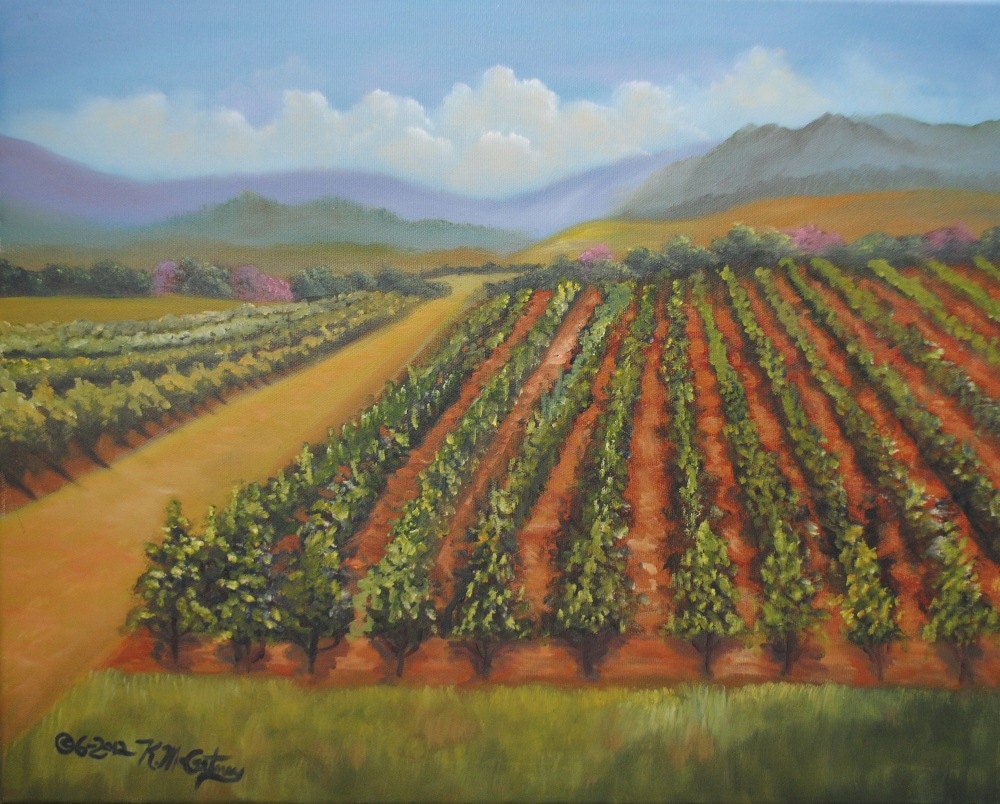 Wine Country original oil painting by artist Kathy McCartney