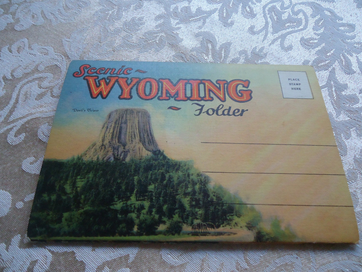 Vintage Post Card, Wyoming, Postcard Folder, Unused, Wyoming Scenery