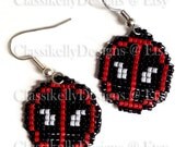 Deadpool Beaded Earrings