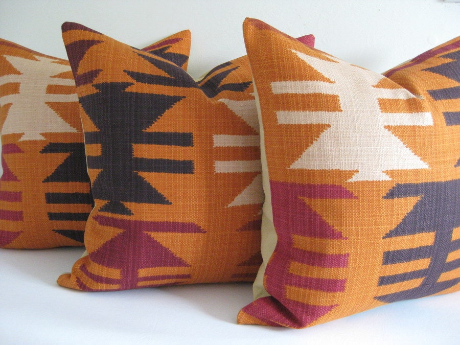 Pillow Cover Kilim Navajo Tribal Harvest Ready to Ship - theCottageWorkroom