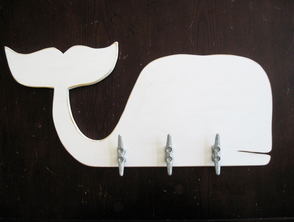 Whale Coat Rack with Boat Cleats