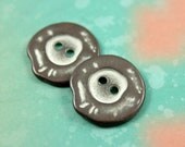 Metal Buttons - 10 pieces of ASYMMETRICAL Subround Poached Eggs Like Copper Patina Buttons. 0.67 inch.
