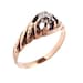 Antique 14K Rose Gold Diamond Ring -  Victorian Size 7.5 Engagement Fine Jewelry / Raised Solitaire