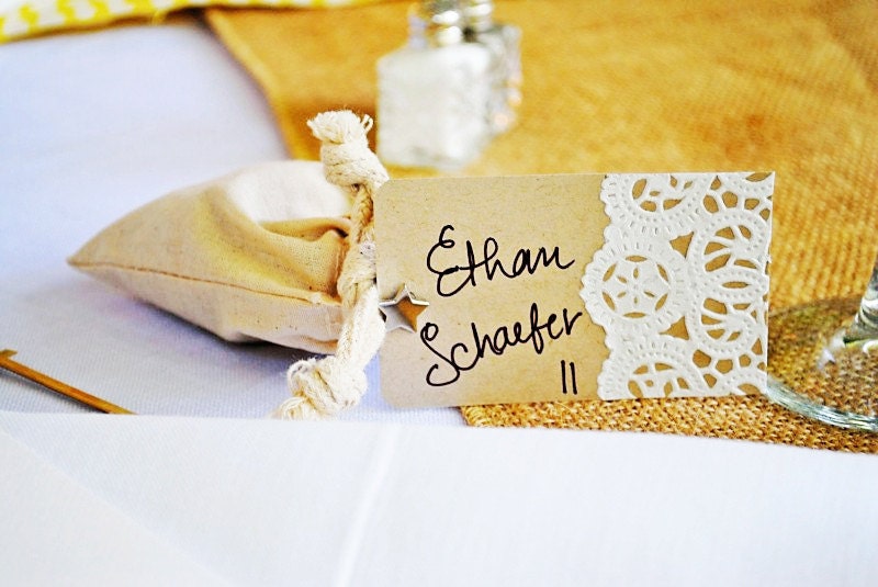 ON SALE - Vintage Doilies Gift Tags - Set of 10