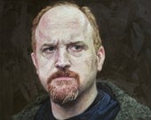 An Earnest Portrait of Louis CK - an original oil painting by Cara & Louie