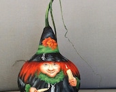 Crystals Candles, mini witch gourd, 8 inches tall