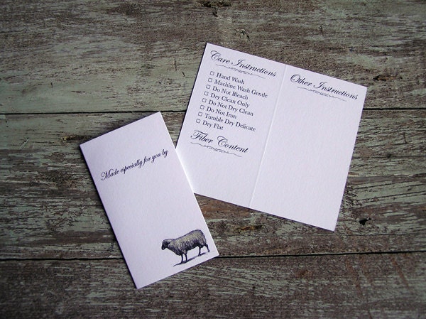 Sheep - Care/Launder Instruction Gift Tags