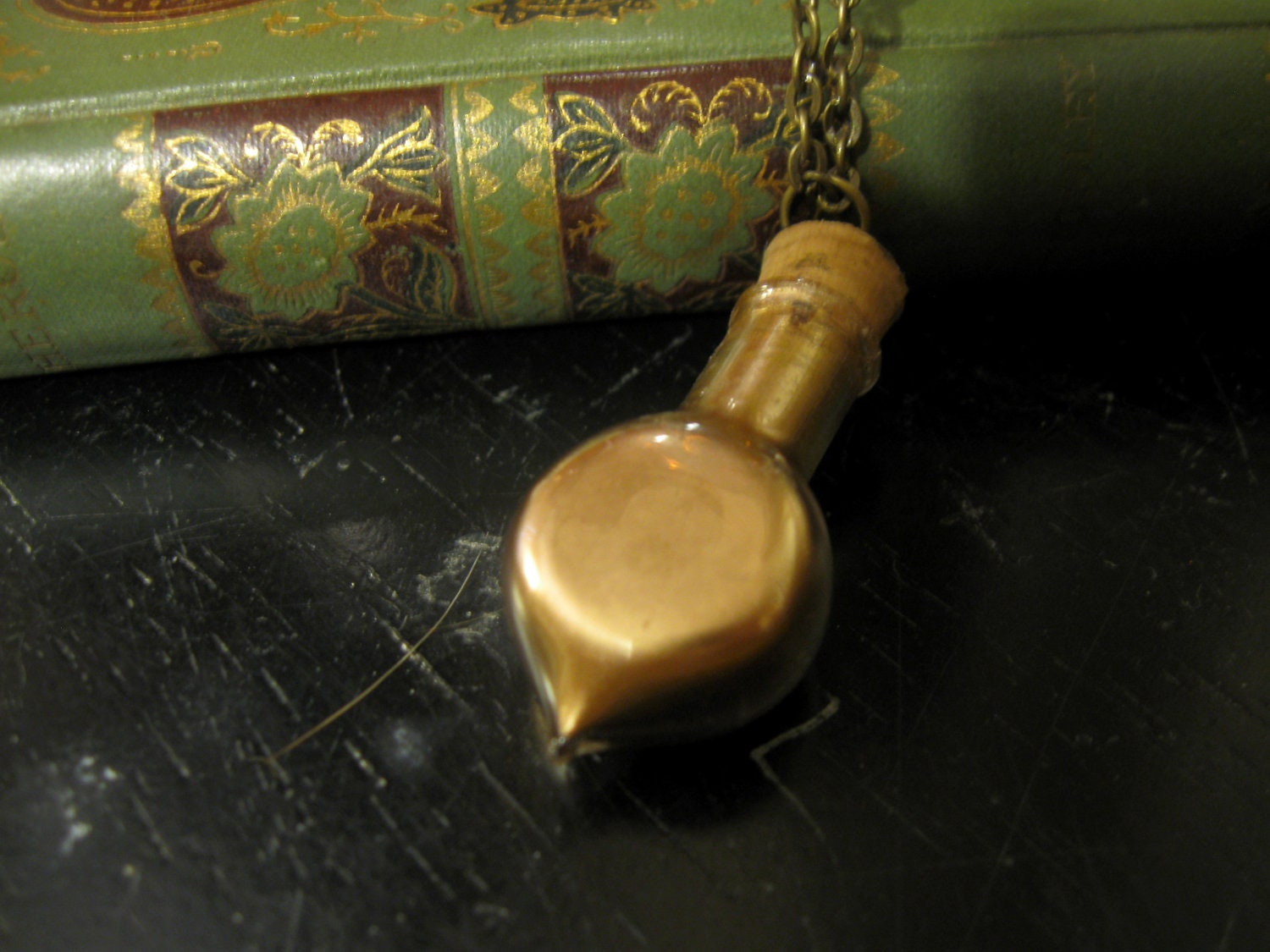 Golden Glass Vial Necklace - Felix Felicis - Eden Gallery
