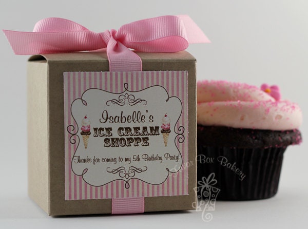 Old Fashioned Ice Cream Parlor...One Dozen Cupcake Mix Favor Boxes
